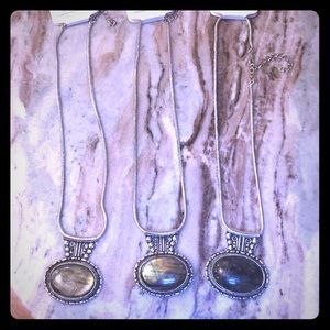 Brand New Beautiful Labradorite Silver Necklaces